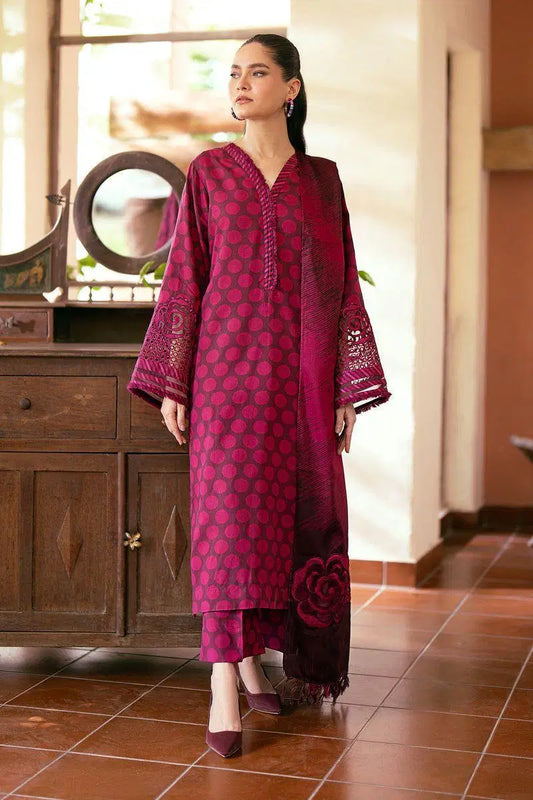 Stunning Printed Karandi Suit with Dupatta - 3 Piece Set