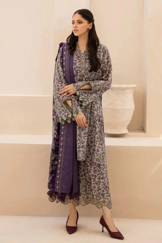 Stunning Printed Karandi Suit with Dupatta - 3 Piece Set