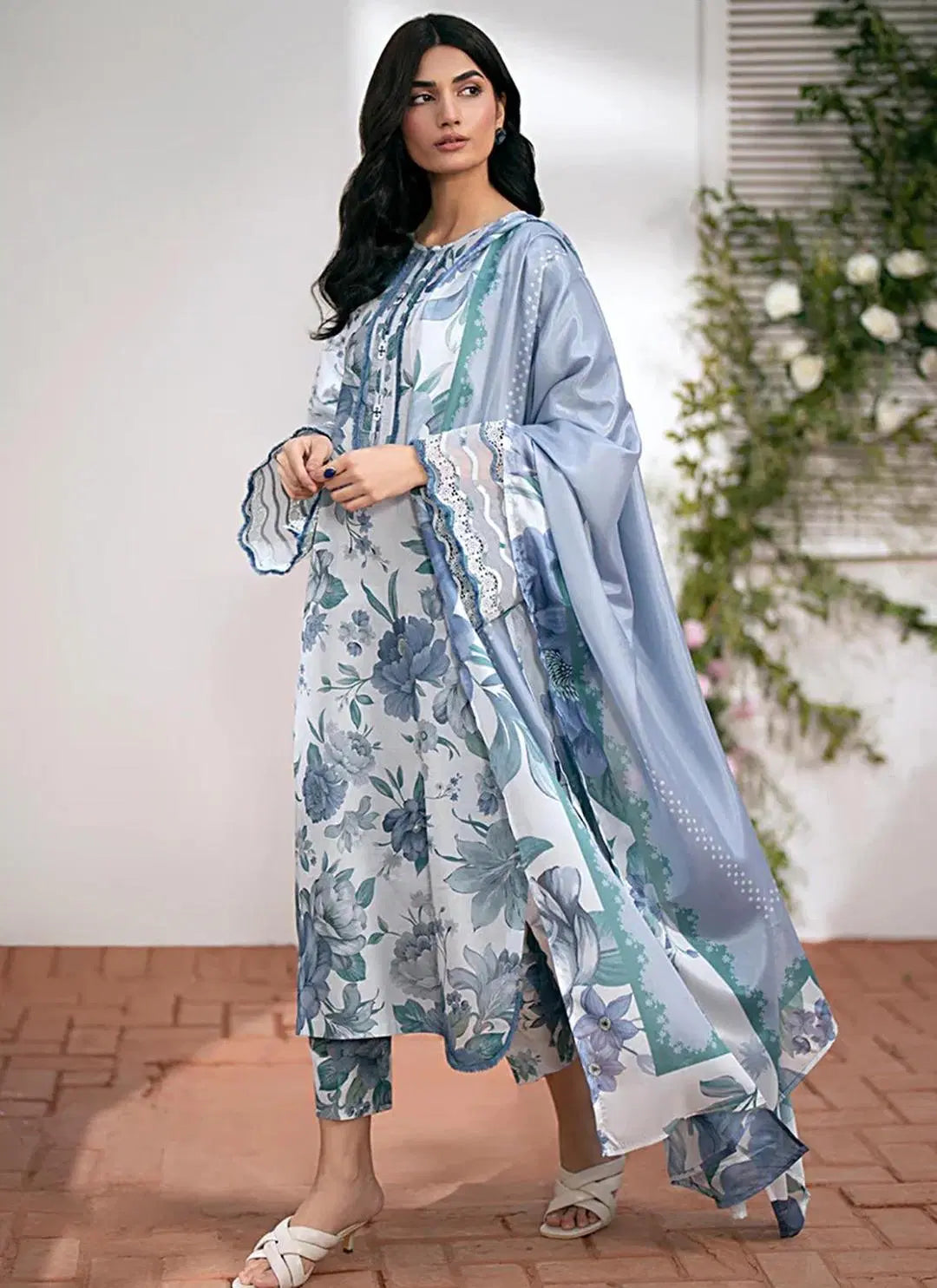 2 Pcs Women's Unstitched Linen Printed Suit